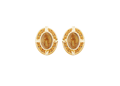 Gold Plated Filigree Virgin Mary Earring